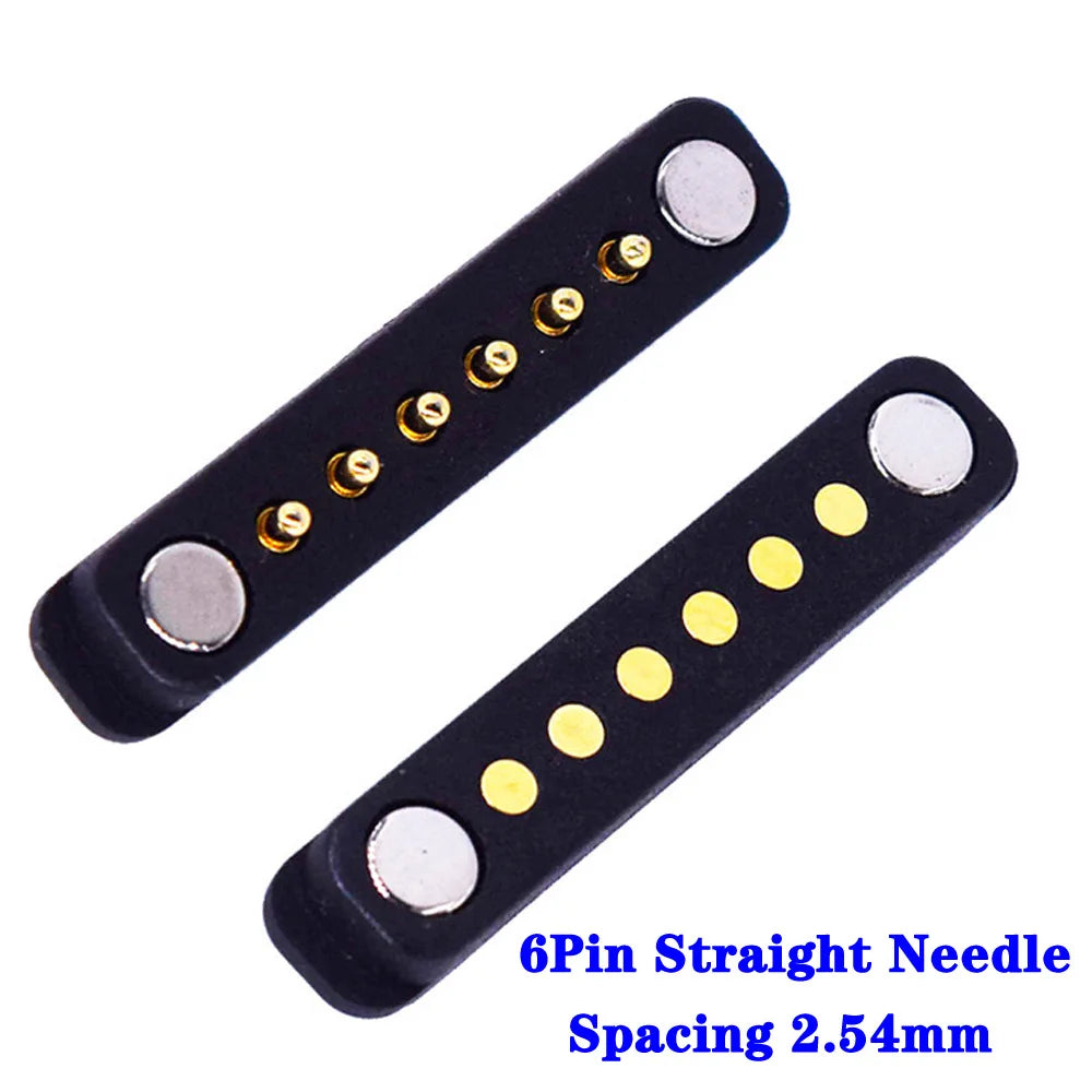 2-Pin Waterproof Magnetic Pogo Pin Connector - 2.8mm Pitch Spring-Loaded Male/Female DC Power Socket with Ears