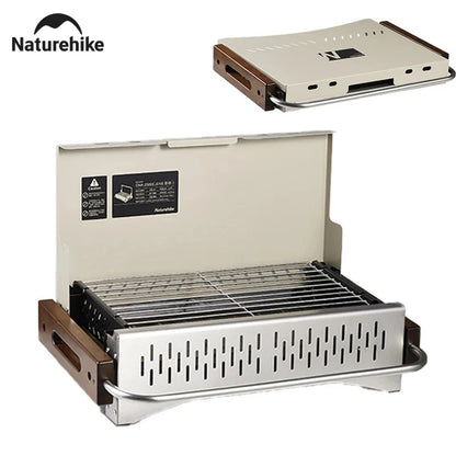 Naturehike Folding Portable Charcoal Grill - 4–8 Person Outdoor BBQ Grill for Picnic, Camping and Garden Cooking