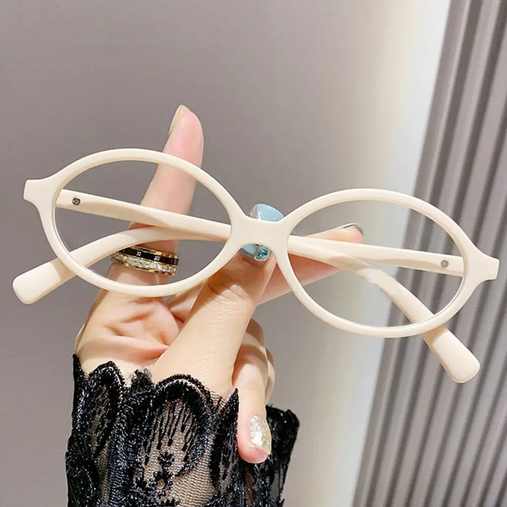Y2K Retro Oval Frame Glasses for Women - Sweet & Cool Eyewear, Anti-Blue Light Reading & Computer Glasses