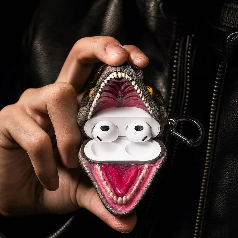 T-Rex Dinosaur Silicone Case for AirPods - Funny Abstract Design, Shockproof Full Cover for AirPods 1/2/3/4 & Pro