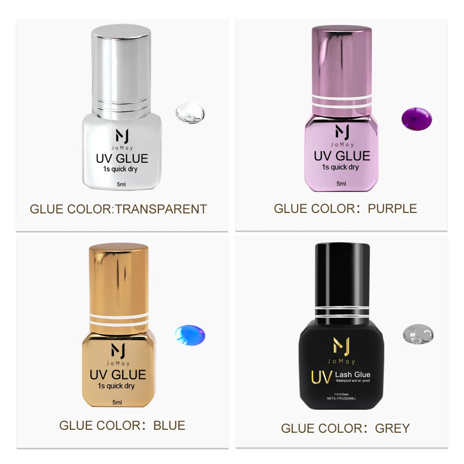 JOMAY UV Eyelash Glue 4 Colors – Fast-Dry, Strong, Long-Lasting & Waterproof Adhesive