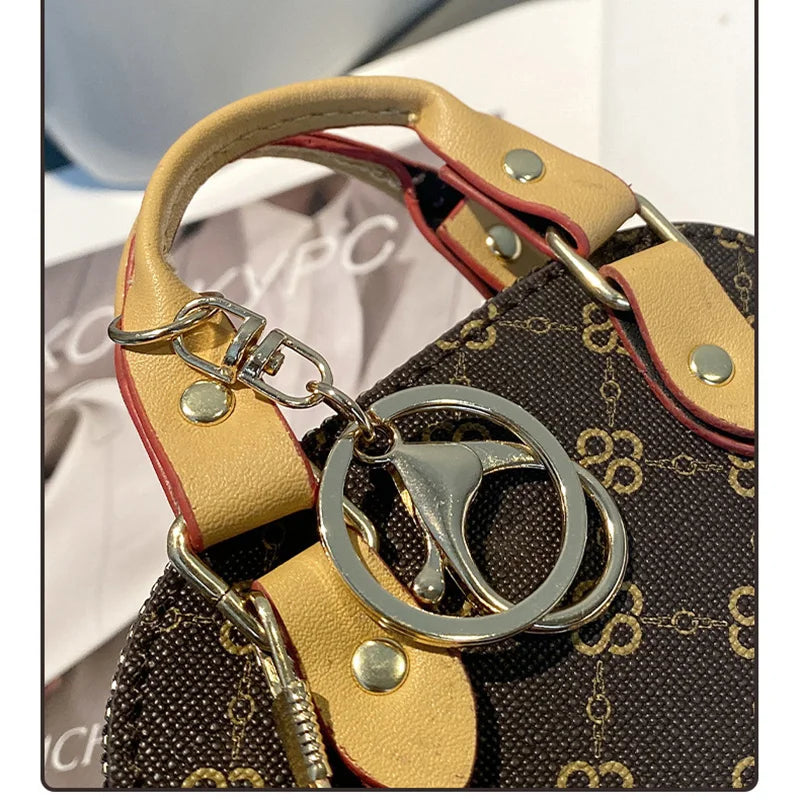 Printed Mini Chain Handbag – Handheld Diagonal Small Bag for AirPods 2/3/4/Pro, Headphones, Coins, and Small Items