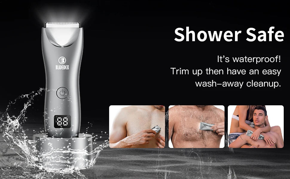 Professional Groin & Body Hair Trimmer – Rechargeable Ceramic Ball Shaver for Men, Body Grooming & Bikini Epilator