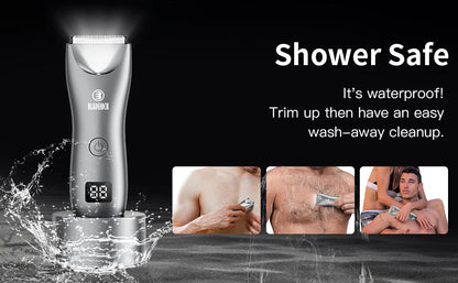 Professional Groin & Body Hair Trimmer – Rechargeable Ceramic Ball Shaver for Men, Body Grooming & Bikini Epilator