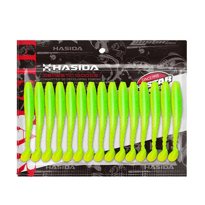 HISTAR High Elasticity Soft Plastic Worm Fishing Lures – T-Tail Shining Design Silicone Artificial Bait for Freshwater & Saltwater Fishing