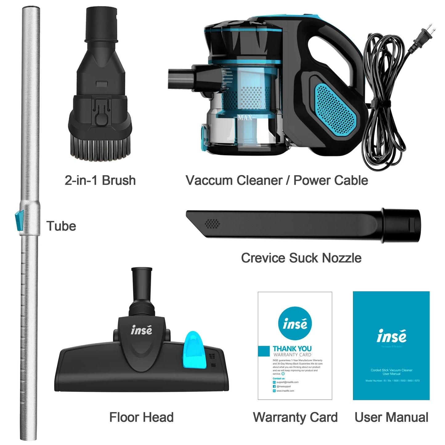 INSE I5 Corded Vacuum Cleaner – 18Kpa Suction, 600W Motor, Stick & Handheld for Home, Pet Hair, and Hard Floors