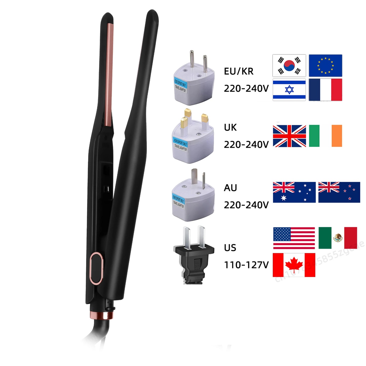 Mini Pencil Flat Iron for Short Hair, Ceramic Hair Straightener, Tiny Straightening Iron, Beard Straightener for Men & Women