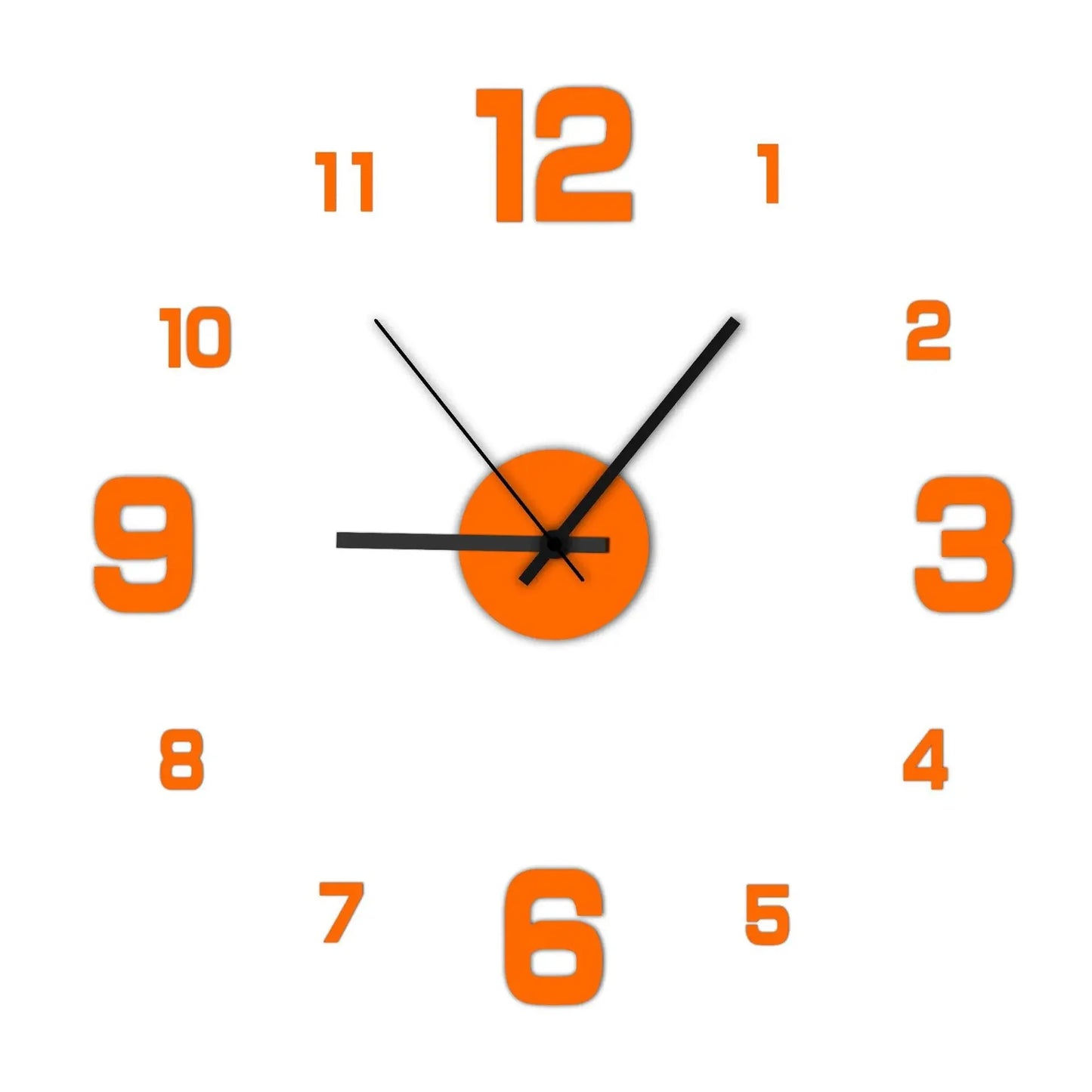 Creative Frameless DIY Wall Clock — Silent Modern Home & Office Wall Decoration for Living Room, Bedroom, and Art Spaces