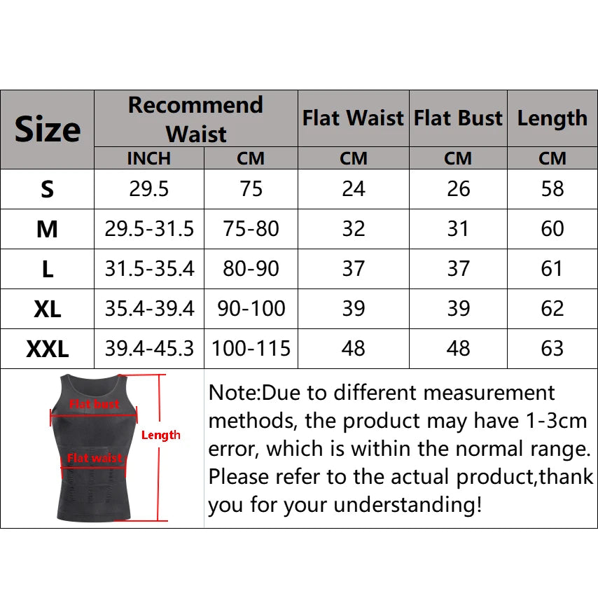 Men’s Compression Body Shaper Tank Top — Slimming Abs Abdomen Tummy Control Gym Workout Shapewear