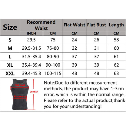 Men’s Compression Body Shaper Tank Top — Slimming Abs Abdomen Tummy Control Gym Workout Shapewear