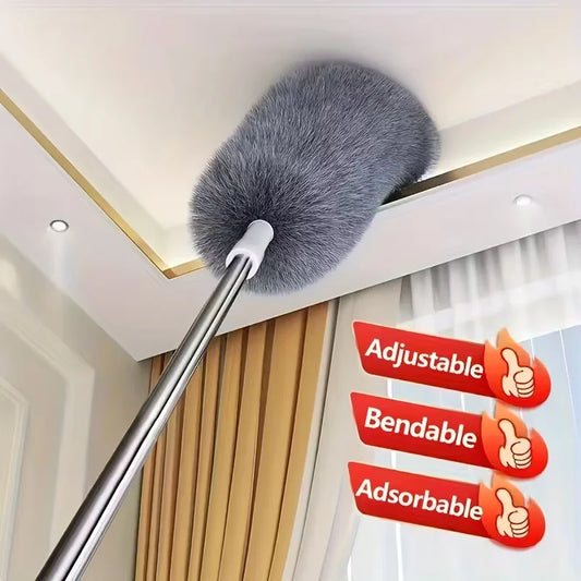 Extendable Microfiber Duster - Retractable Washable Dust Brush for Ceiling & Home Cleaning