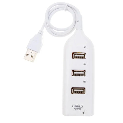 Mini USB 2.0 4-Port Hub - Powered USB Splitter with Adapter for PC, Laptop & Desktop, 480Mbps Data Transfer