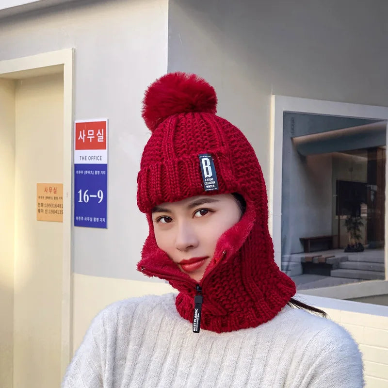 Full Face Cover Ski Mask Hat - 3 Holes Balaclava, Windproof Knit Beanie for Army, Tactical, and Winter Warmth, Unisex