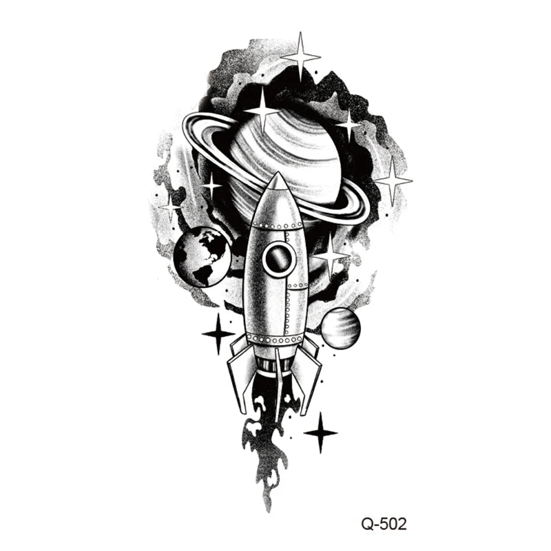 Waterproof Temporary Tattoo Stickers - Mini Black Rose, Butterfly, Arrow, Flower, Wings, Maori, and Snake Designs for Wrist and Neck