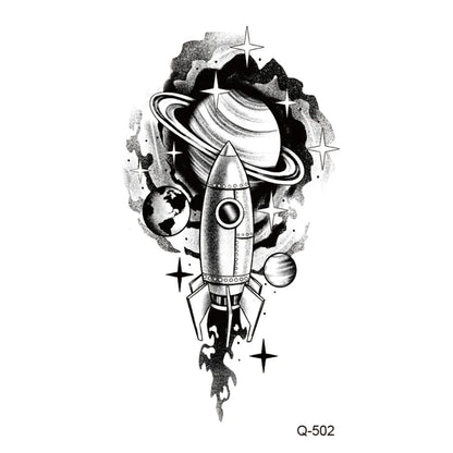 Waterproof Temporary Tattoo Stickers - Mini Black Rose, Butterfly, Arrow, Flower, Wings, Maori, and Snake Designs for Wrist and Neck