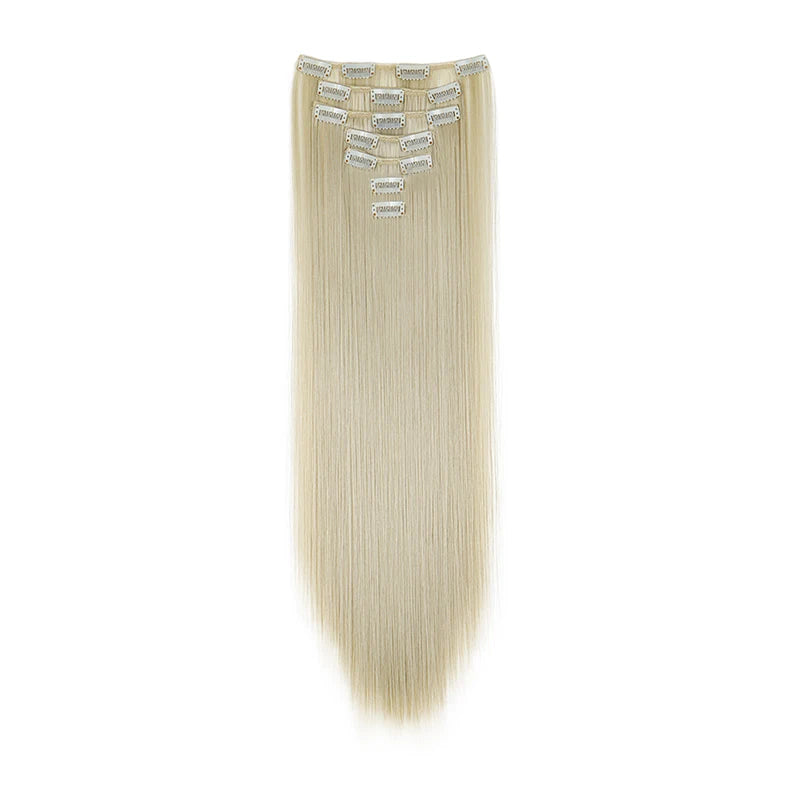 WIGSIN 24-Inch Straight Hair Extensions - 7-Piece Clip-In Synthetic Hair Set for Women