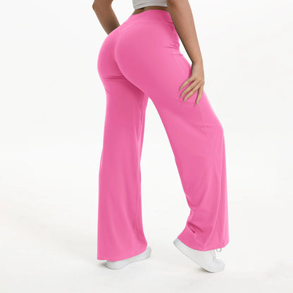 NCLAGEN SoftMotion Women’s Straight Leg Yoga Pants, Mid-Waist Gym Leggings, Naked Feel Pilates & Running Sports Trousers