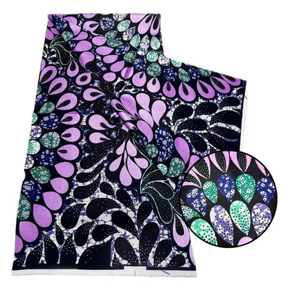 Original African Wax Print Fabric - 6 Yards 100% Cotton Nigerian Ankara Sewing Material for Women’s Dresses
