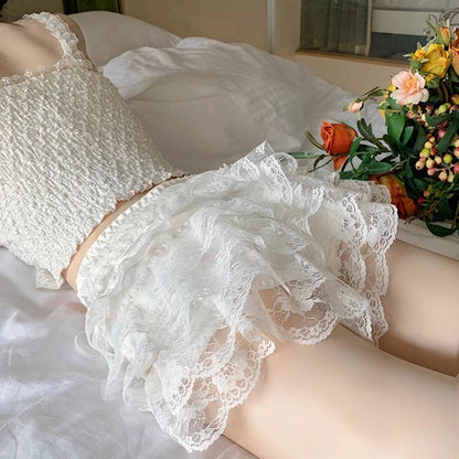 Floral Lace Lolita Safety Shorts: Women's Summer Petticoat Underpants - Fashion Princess Loose Shorts for Girls