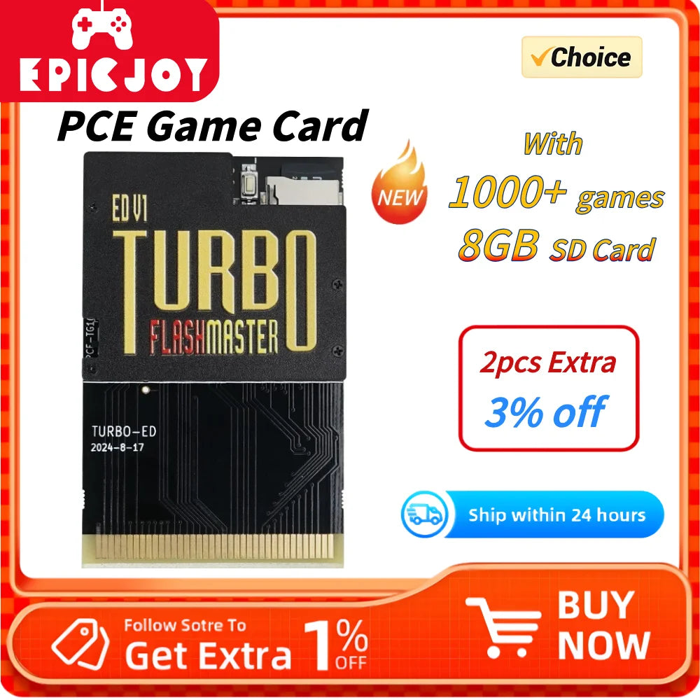PCE Game Card — 1000+ Games Memory Storage for PC-Engine TurboGrafX NTSC/PAL Consoles