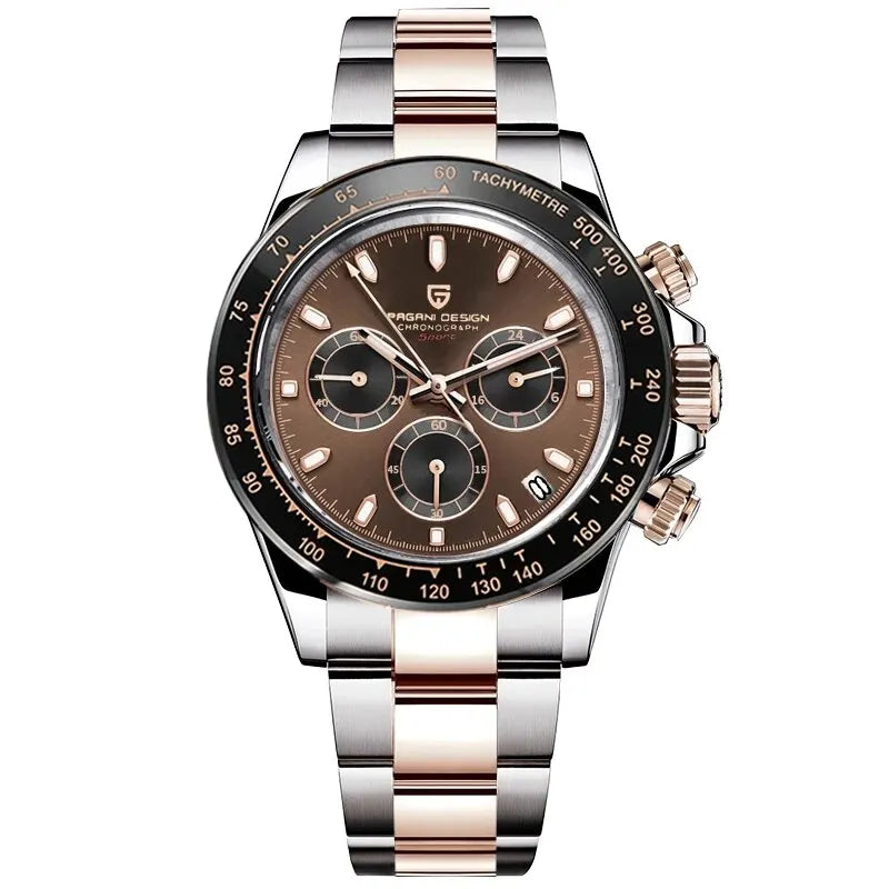PAGANI DESIGN 2024 Quartz Men's Luxury Business Watch – Chronograph VK63 Waterproof