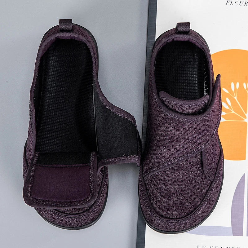 Adjustable Open Orthopedic Shoes for Elderly, Diabetic Wide Fit Comfort Shoes for Swollen Feet, Bunions & Hallux Valgus Support (Men & Women)