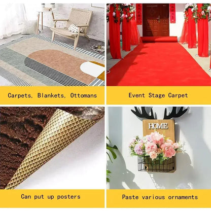 5M Strong Fixation Double Sided Tape - Translucent Mesh Waterproof Tape with High Viscosity - Ideal for Carpet Adhesion and Traceless Installation