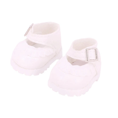 3.8cm Solid Color Lace-Up Canvas Shoes – PU Doll Shoes for 17cm Labubu Doll Clothes & Accessories Gift