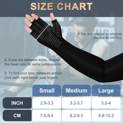 Long Copper Compression Arthritis Gloves – Arm & Hand Support Sleeves for Carpal Tunnel, Lymphedema & Hand Pain Relief