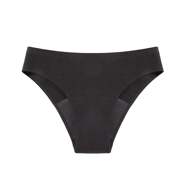 Seamless Cotton Menstrual Panties – 4-Layer Leakproof Fast-Absorption Period Underwear for Teens, Mid-Rise Incontinence Macaron Undies