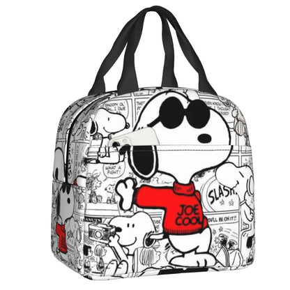 Custom Cute Snoopy Cartoon Insulated Lunch Tote Bag – Portable Thermal Cooler for Women, Work, School & Travel