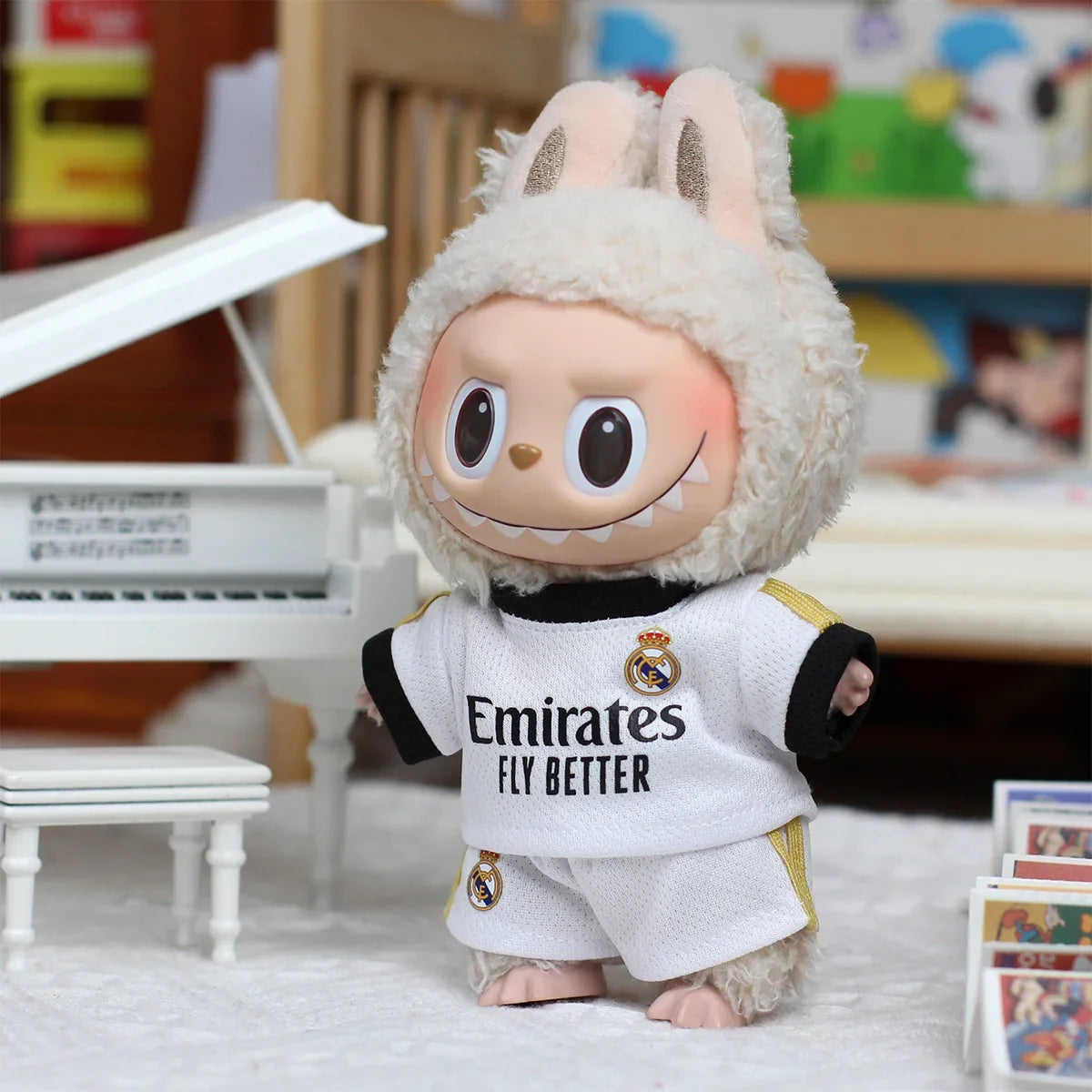 17cm Labubu Football Doll Clothing DIY Vinyl Pendant Toy for Boys – Size 7 Sportswear V1V2 V3