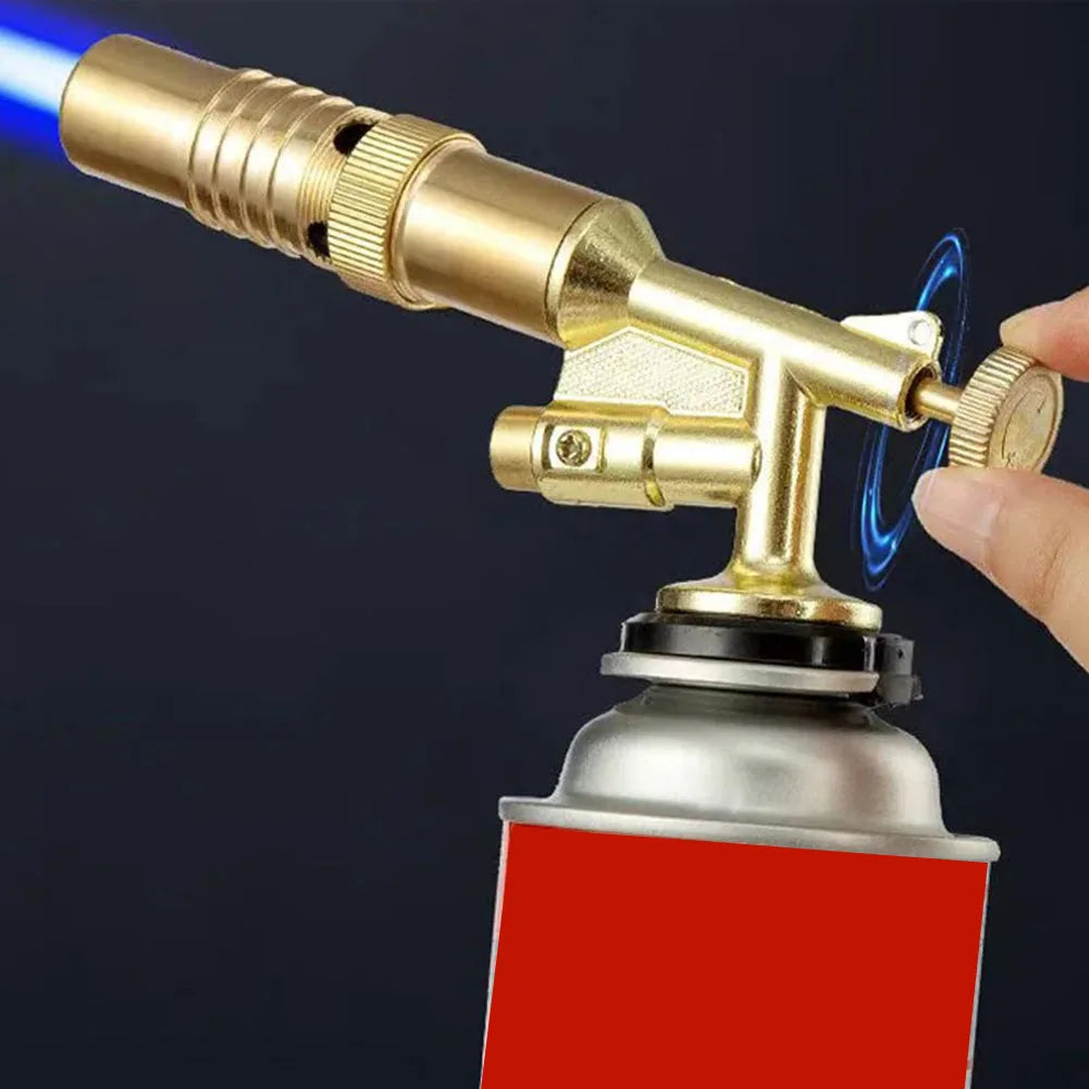 Portable Gas Welding Torch – Gold & Copper High-Temperature Flame Burner for BBQ, Welding & Cooking