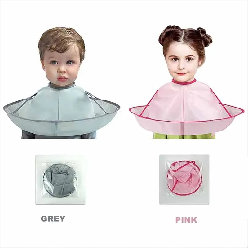 Kids Haircut Cape – Reusable Foldable Hair Cutting Apron with Hair Catcher for Home Hairdressing