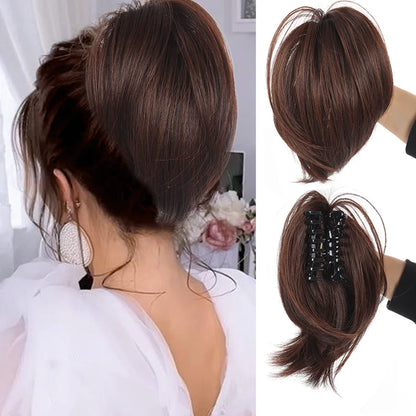 LUPU Synthetic Messy Bun Hair Piece - Clip-In Chignon Ponytail Extension Scrunchie for Women