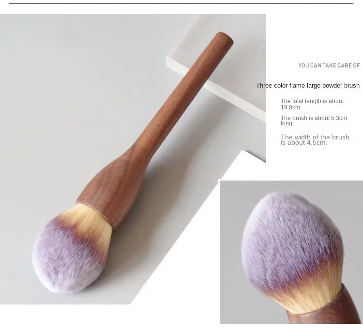 New European Vintage Wood Handle Makeup Brush – High-Quality Walnut Soft Powder, Blush & Foundation Contour Brush