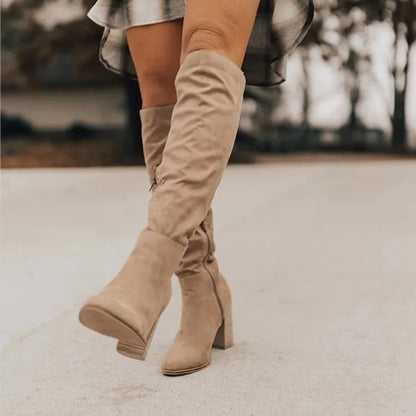 Women's Over-the-Knee High Heel Riding Boots — 2022 Side-Zipper Size 43