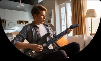 AeroBand Smart & Painless Guitar - Silicone Strings, One-Touch 12-Key Conversion, Bluetooth, 8 Sounds & USB MIDI Function