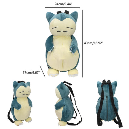 Pokemon Plush Backpack – Pikachu, Snorlax, Eevee, Mimikyu, Mew, Gengar, Charizard, Piplup & Slowking Toy Doll Gift for Kids