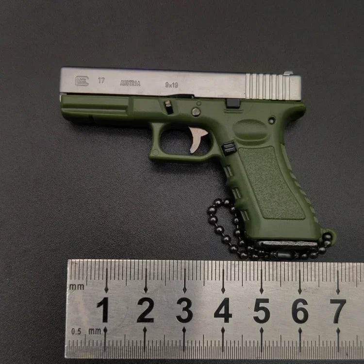 Metal Mini Tactical Keychain - 1:3 G17 Tiny Pendant, Decorative Ornament & Birthday Gift for Men