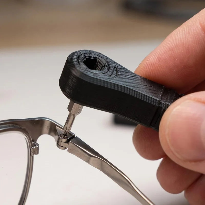 Mini Ratchet Screwdriver - Portable Hex Drive Handle for Tight Spaces, Watch & Glasses Repair