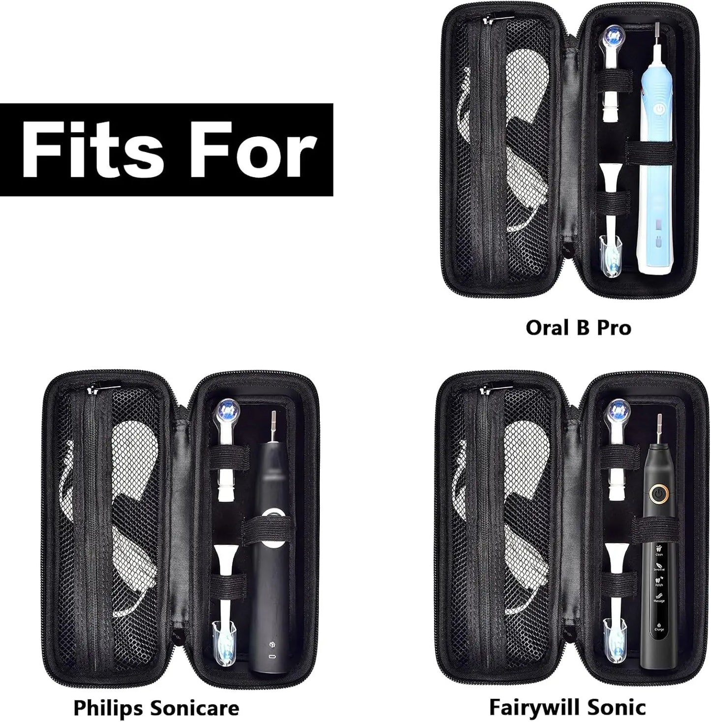 Travel Toothbrush Case – Compatible with Oral-B Pro Series & Philips Sonicare ProtectiveClean Electric Toothbrush Protective Storage Box