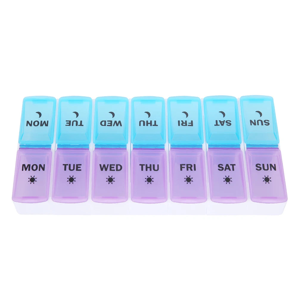 7/14/28-Day Pill Organizer – Weekly & Monthly Medicine Box with Tablet Storage, Splitter & Container Case