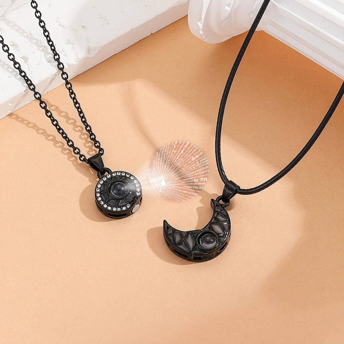 Luminous 100 Languages I Love You Necklace - Glow in the Dark Couple Pendant Gift