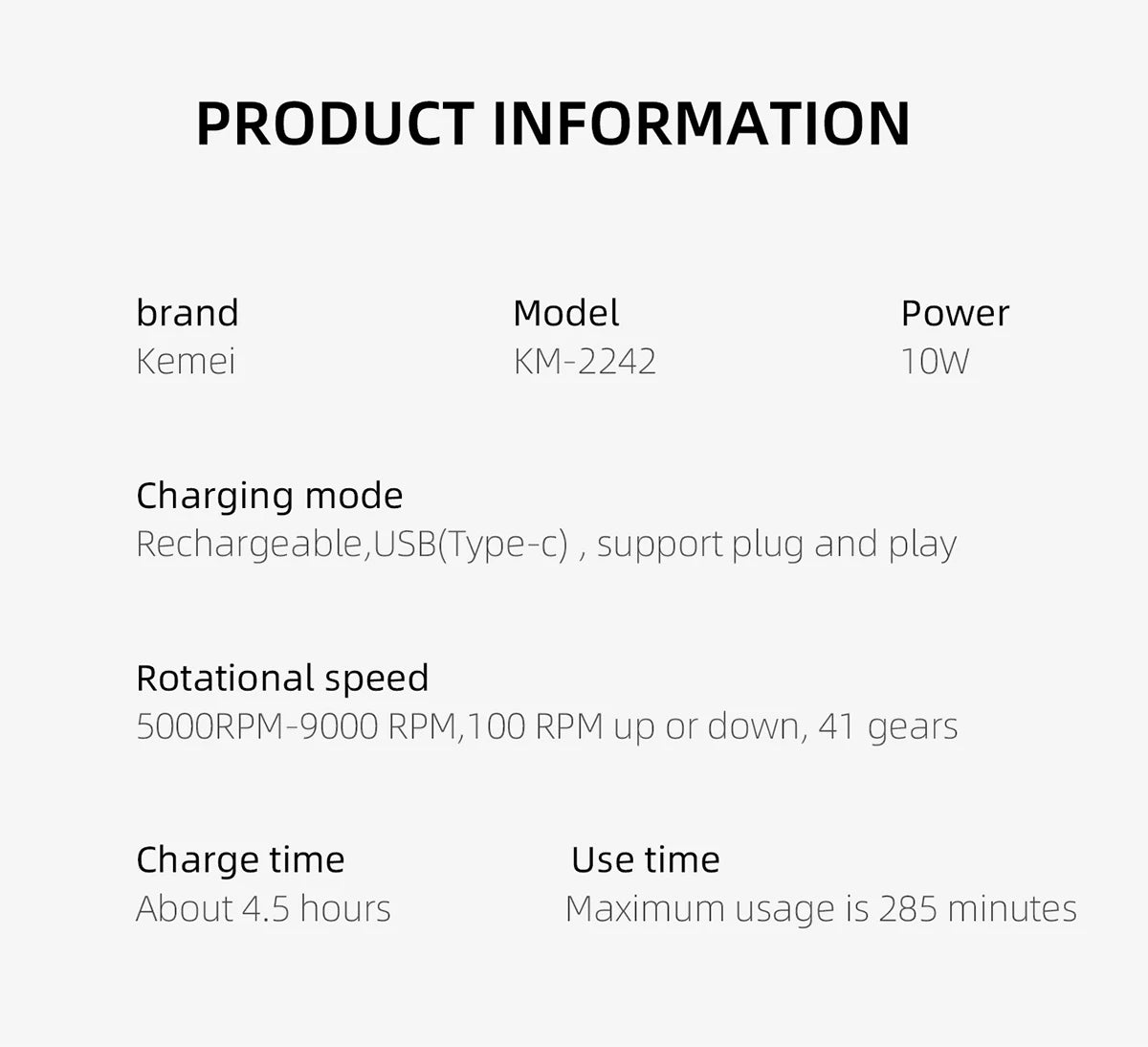 Kemei Professional Hair Clipper – 9000 RPM Electric Hair Cutting Machine, Adjustable Cordless Trimmer with Base for Barbers