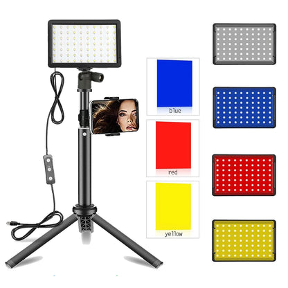 LED Photography Video Light Panel Kit - RGB Lighting for Studio, YouTube & Live Streaming with Tripod Stand