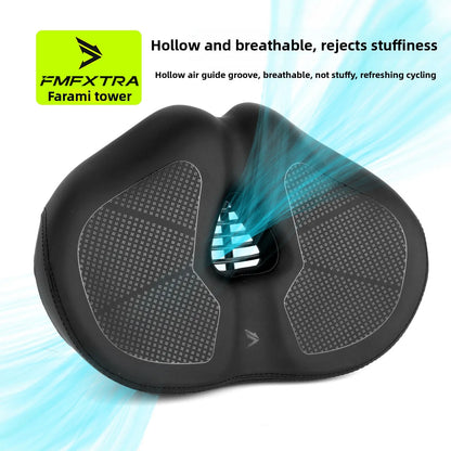 Bike Seat Cushion - Wide Padded Bicycle Saddle Cover for Men & Women, Compatible with City, Electric, Stationary & Peloton Bikes
