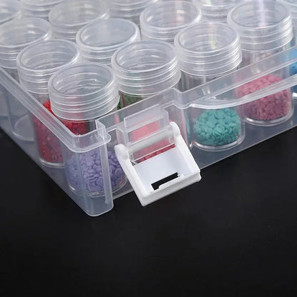 30-Bottle Bead Organizer with Lids – Diamond Painting & DIY Craft Storage Containers