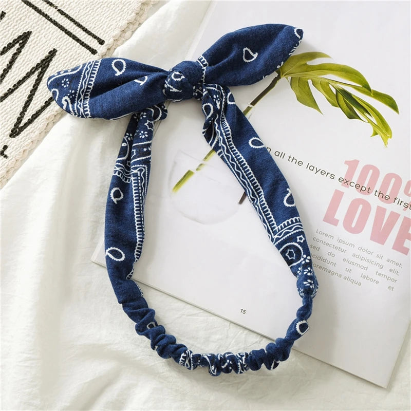 Vintage Boho Suede Headbands for Women – Soft Solid Print Cross Knot Elastic Hairbands & Bandanas for Girls