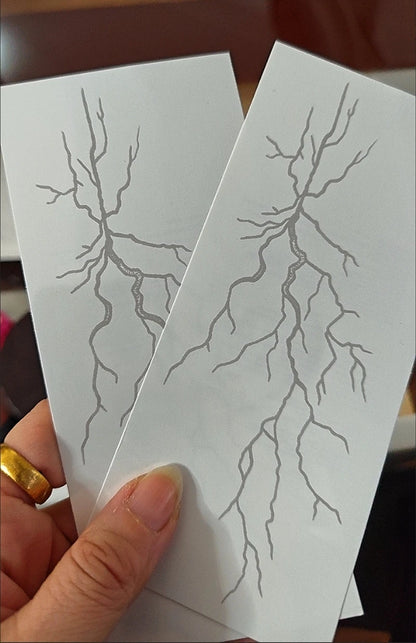 Lightning Hand Back Tattoo Sticker — Waterproof Herbal Juice Semi-Permanent Fake Tattoo for Arms & Legs